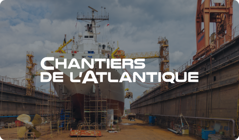 Chantiers de l'Atlantique logo on illustrative background