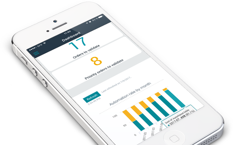 Esker's mobile ap allows for mobile metrics and monitoring with ease